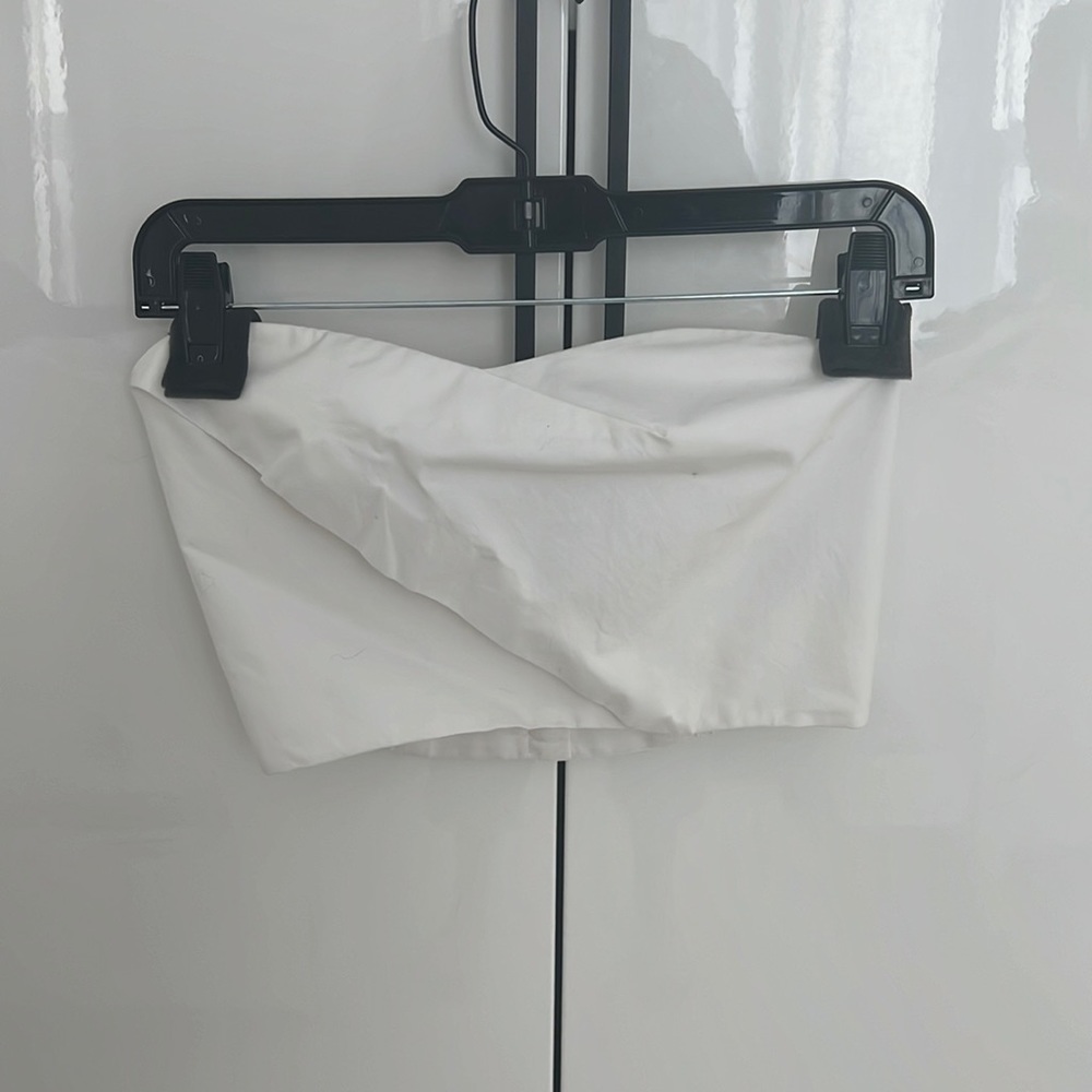 Babaton white cotton tube top